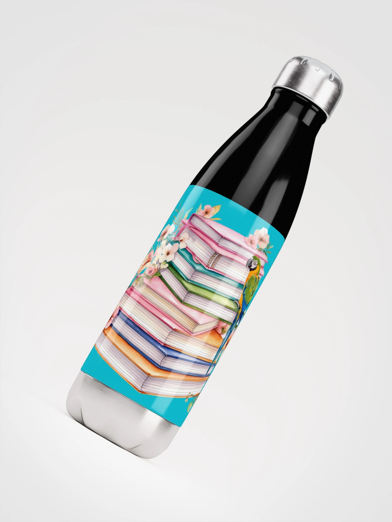 piled books steel water bottle product image (10)