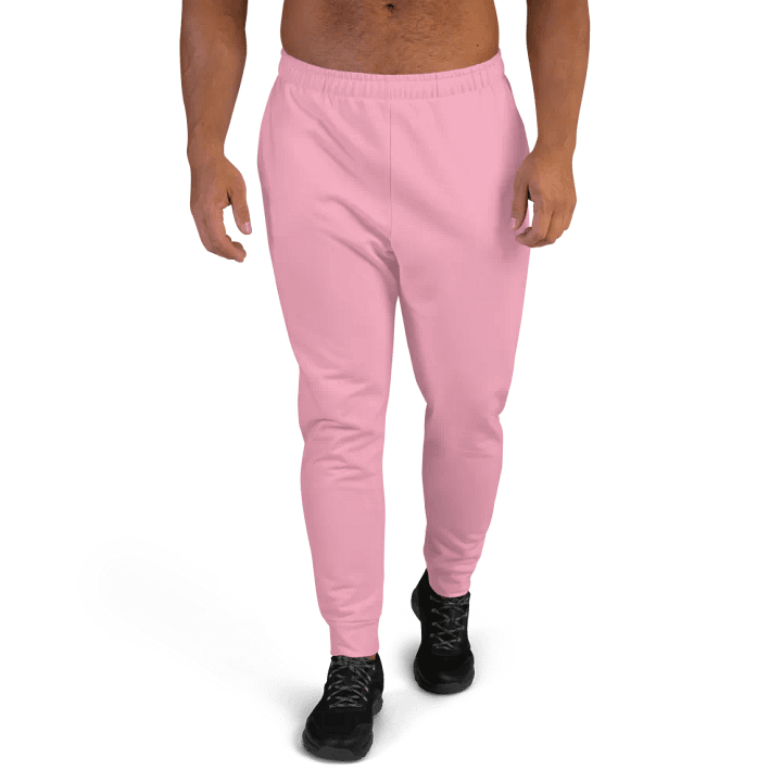 Plain Bubblegum Pink Soft Summer Recycled Polyester Premium Men's Joggers by Treasure Pie product image (1)