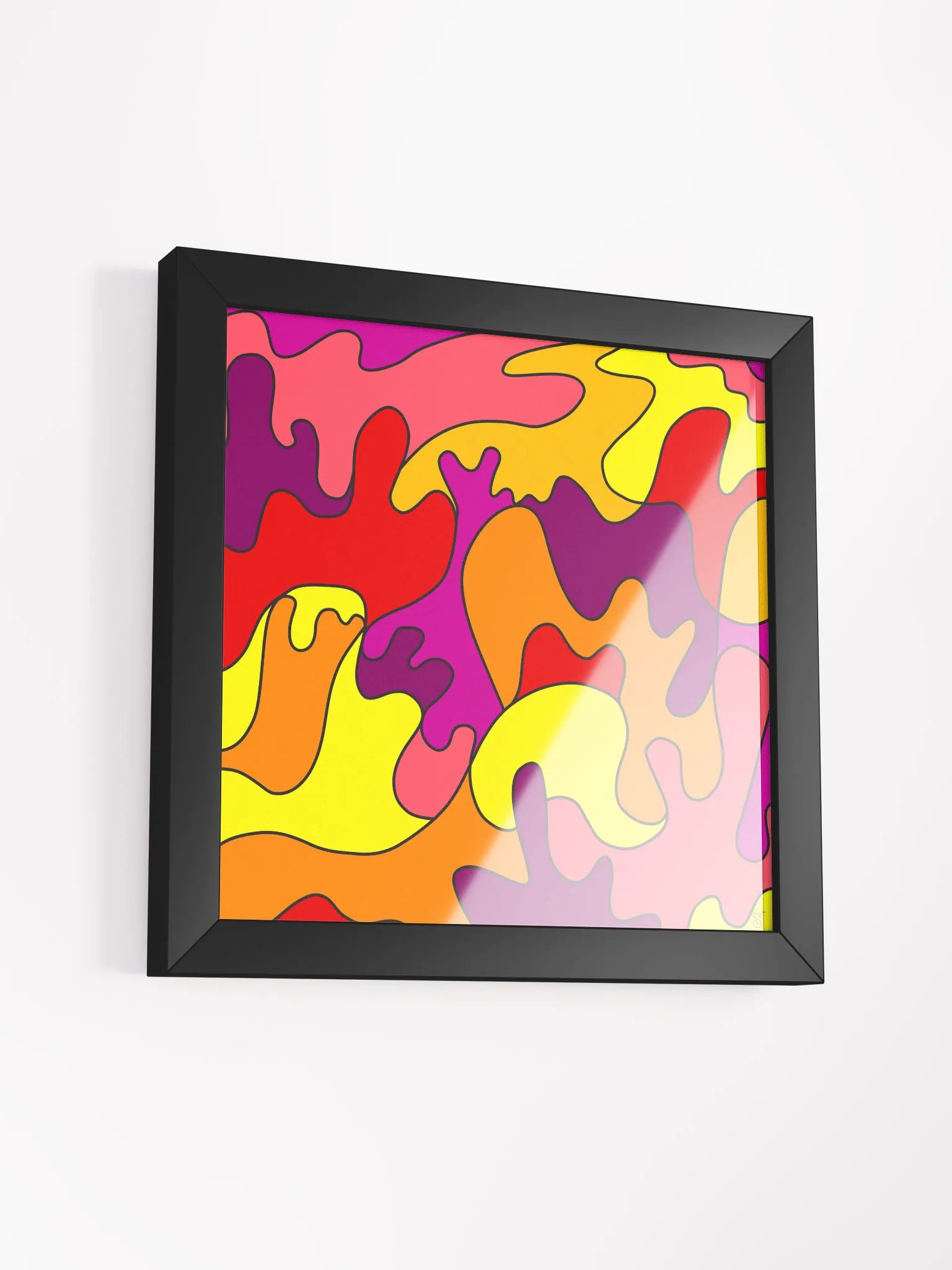 Vibrant Tangled Harmony Framed Poster - Abstract Square No. 3 product image (43)