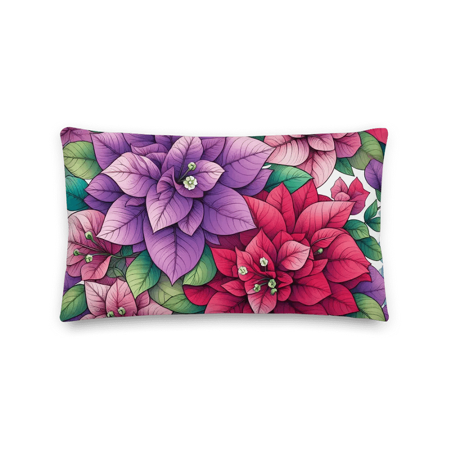 Vibrant Floral Symphony Premium Pillow | AI Design flower Horstensia product image (2)