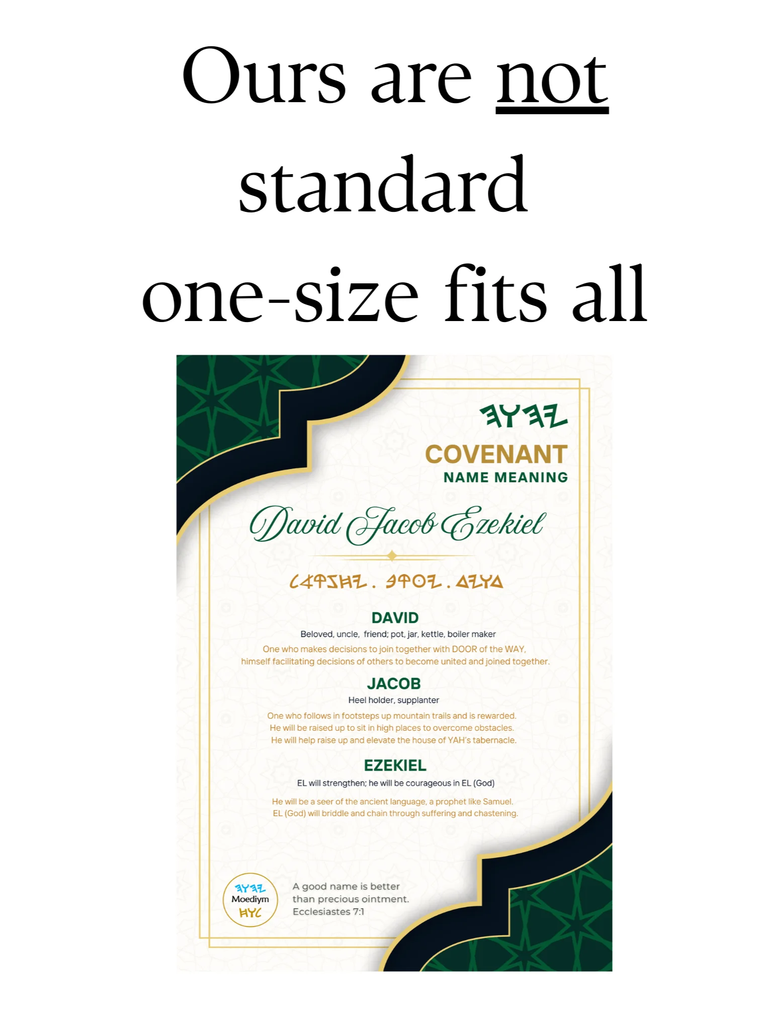 Full name Paleo Hebrew personally translated name meaning certificate | name art print | Style Blank | (Digital Download) product image (3)