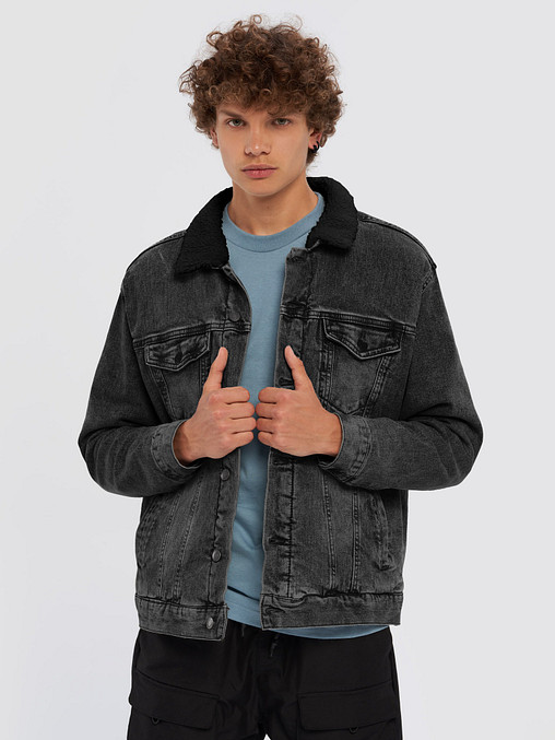 Photo showing Threadfast Apparel Unisex Sherpa Denim Jacket