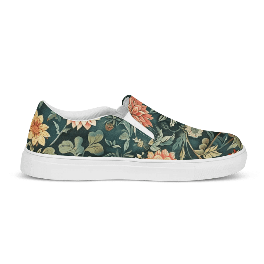 Multicolor Floral Pattern Women's Slip-On Canvas Shoes by Treasure Pie product image (7)