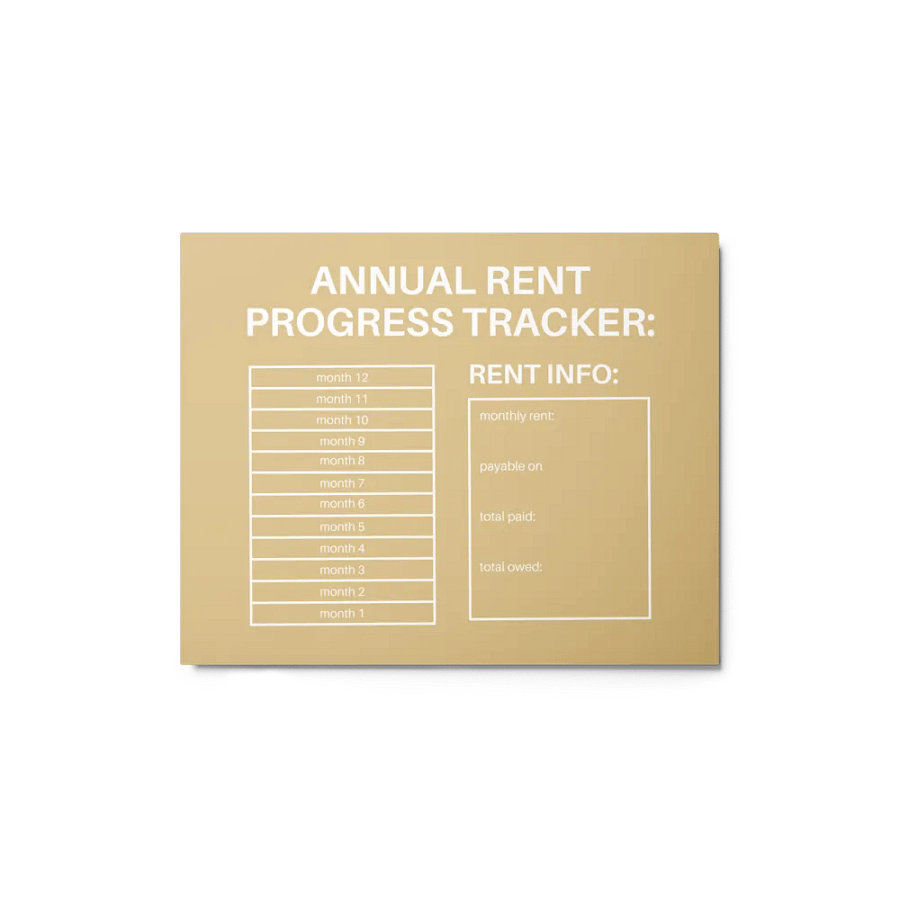 ANNUAL RENT TRACKER (white design 11) product image (1)
