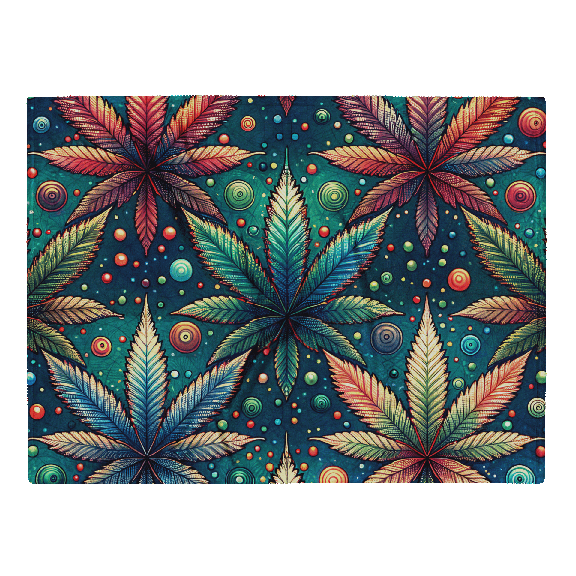 Cozy Up in Color - Psychedelic Cannabis Leaf Bokeh Pattern- Throw Blanket product image (1)