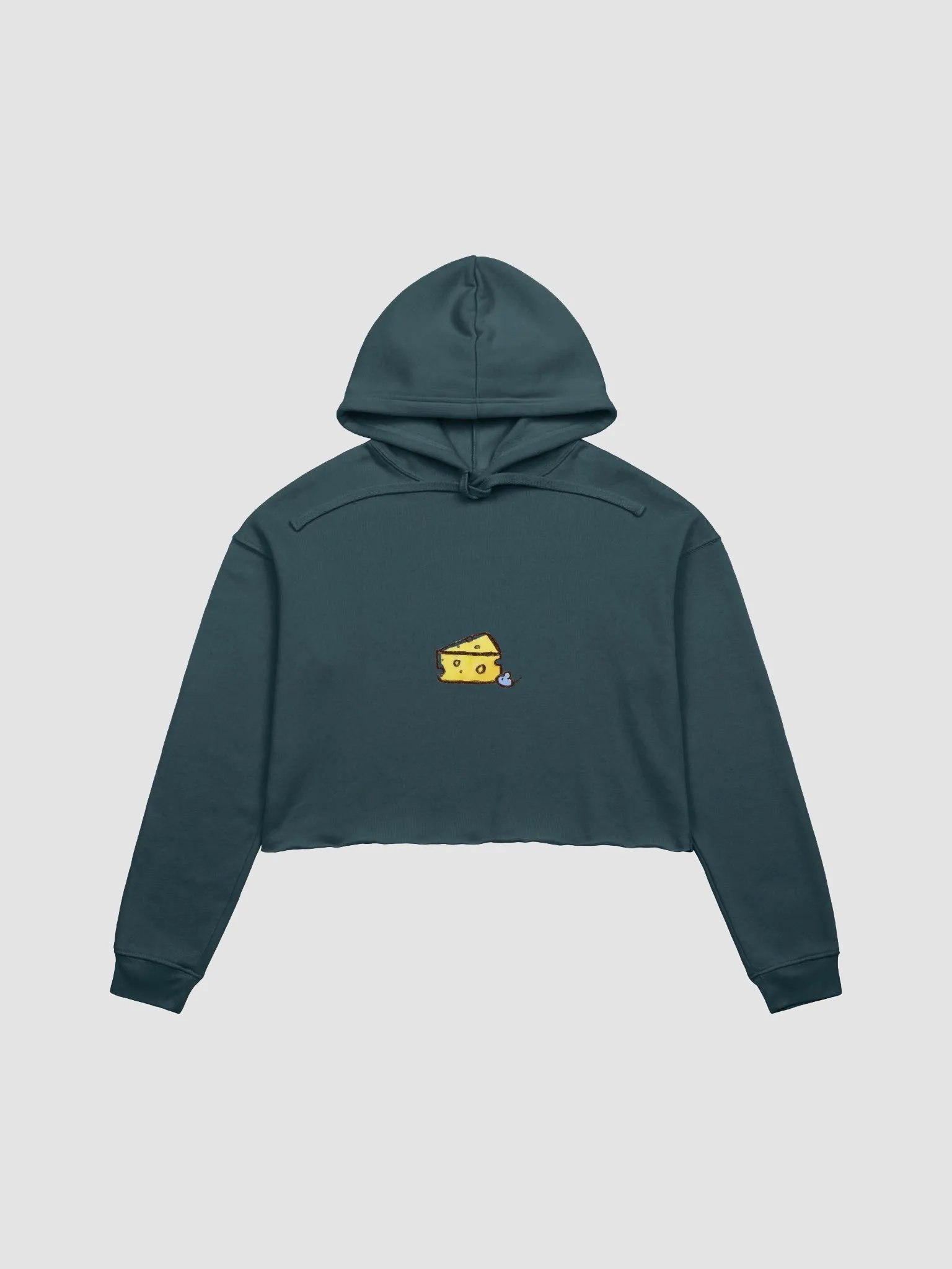 Cute Cartoon Cheesy Mouse Crop Hoodie product image (4)