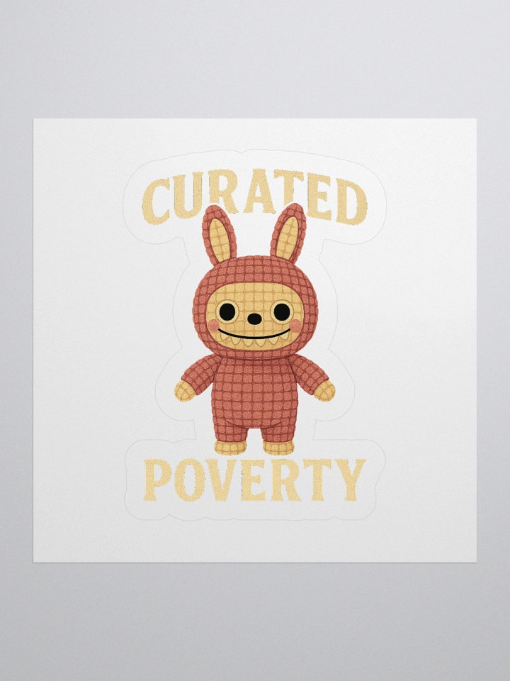 Curated Poverty Kiss Cut Sticker product image (1)