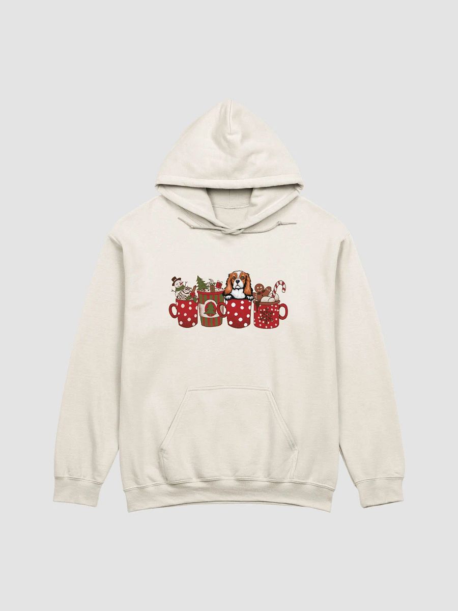 Cute Cavalier King Charles Spaniel(Blenheim) in a Christmas Cup Hooded Sweatshirt | Funny Christmas Pup in a Cup product image (19)