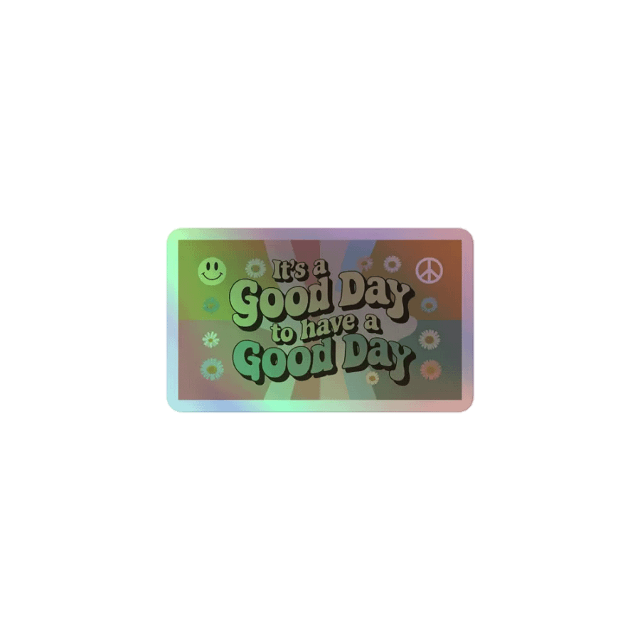 Retro Flower Power Sticker – Good Day Positive Message product image (1)