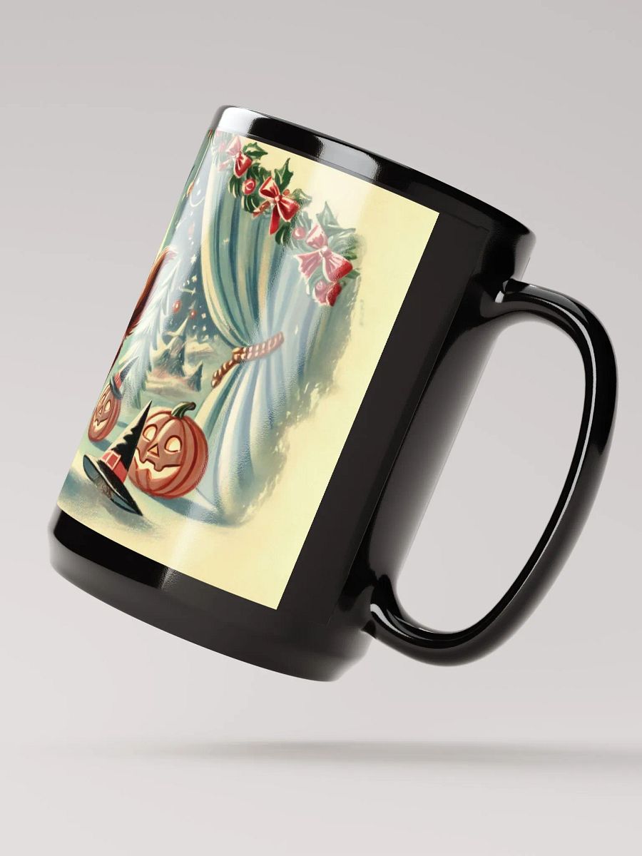 Halloween Werewolf Party Coffee Cup - 15 oz Black Glossy Mug product image (3)