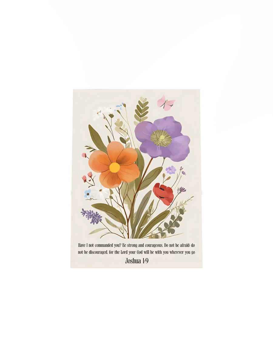 Be Strong & Courageous Floral Wall Art | Joshua 1:9 Scripture Decor | Christian Home Decor | Faith-Inspired Wall Art product image (48)