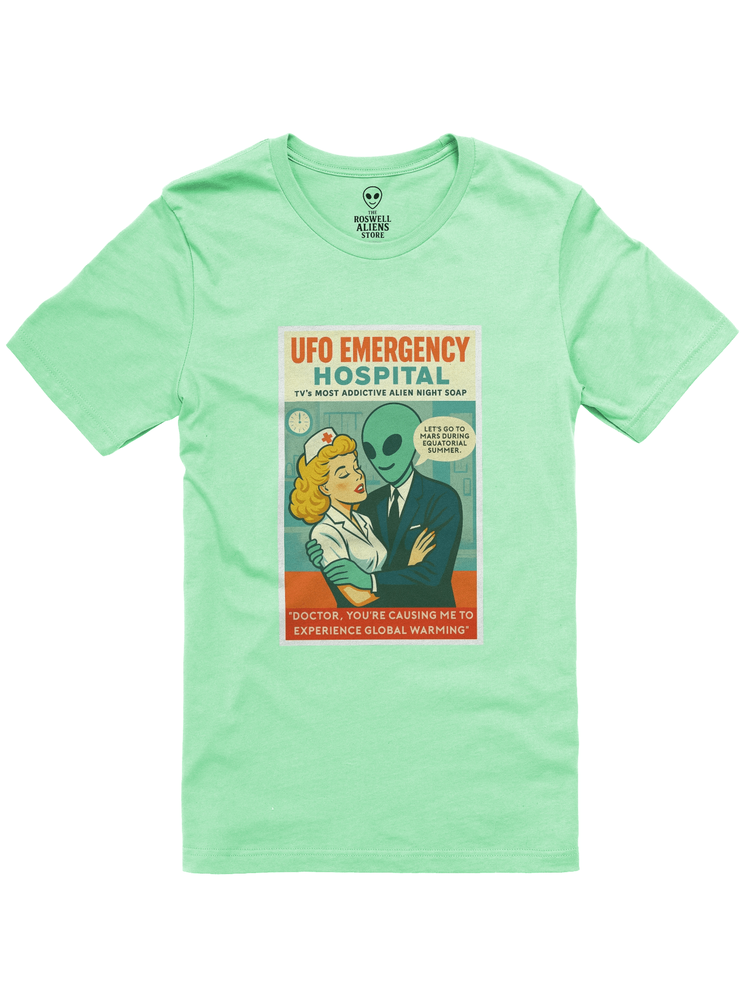 TV Hospital Night Soap Opera Roswell Aliens 1950's Retro Poster Unisex T-Shirt product image (1)
