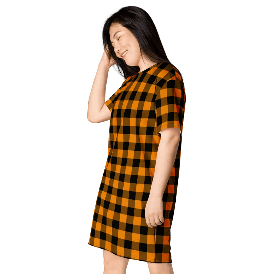 Tangerine Plaid - T-Shirt Dress product image (7)