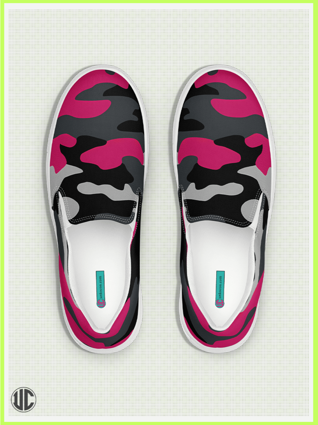 UnkoCon – Savage Pink Camo Women’s Slip-On Shoes product image (1)