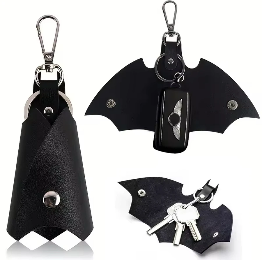 Batman Key cover Leather Keychain Unisex Key Holder Waist Bat Car Keys Keyrings Case product image (4)