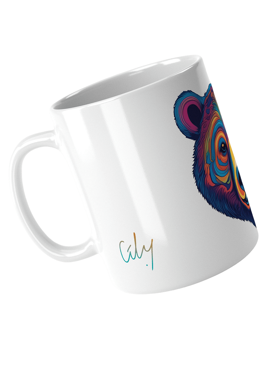 Vibrant Bear Face White Glossy Mug product image (2)