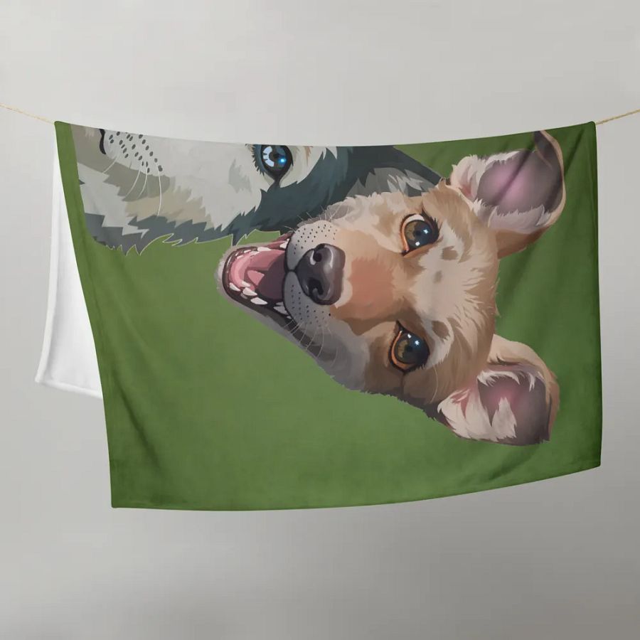 Luna and Mango Throw Blanket product image (9)