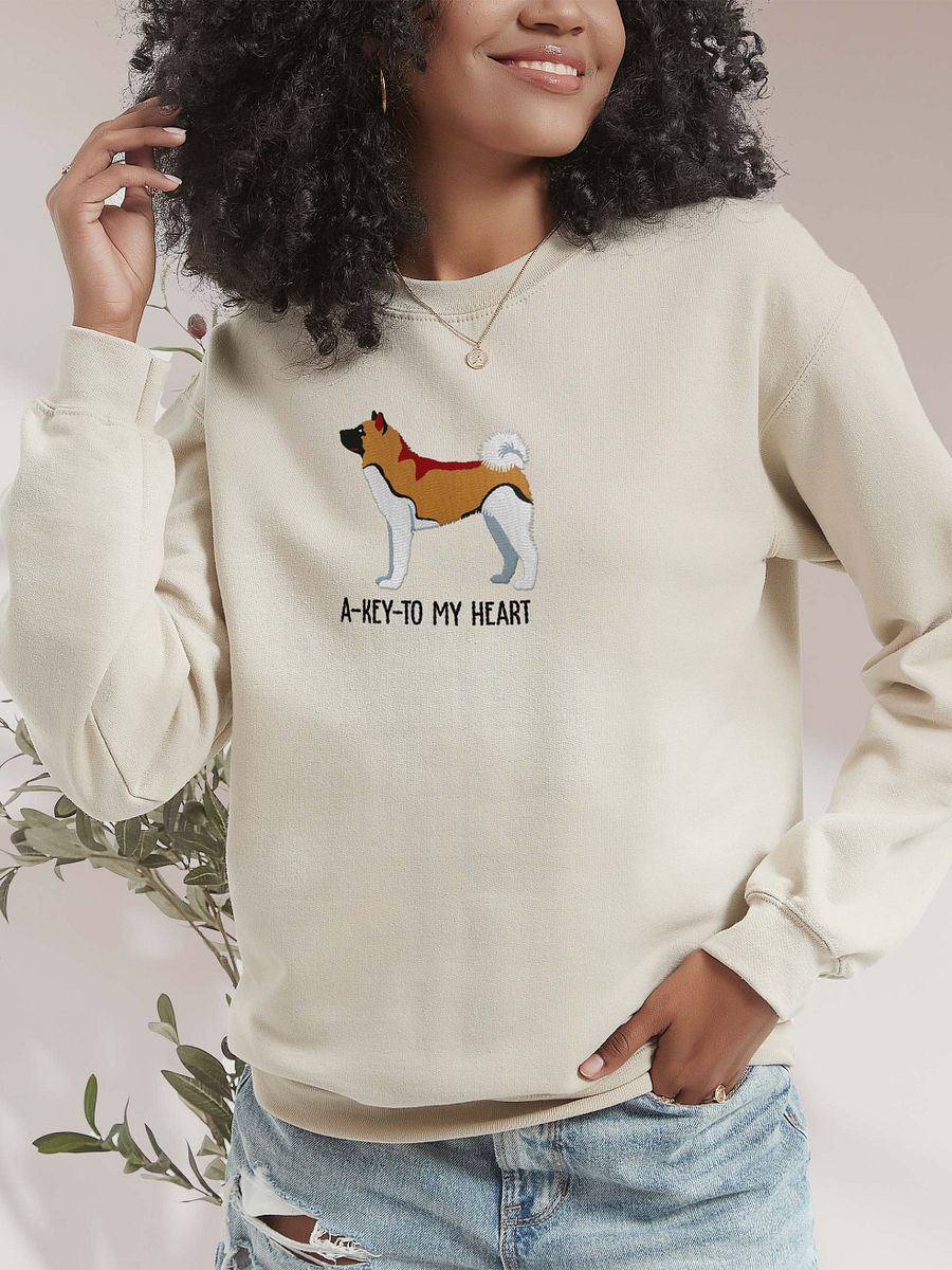 A-Key-To My Heart Sweatshirt (Embroidered) of an American Akita product image (2)