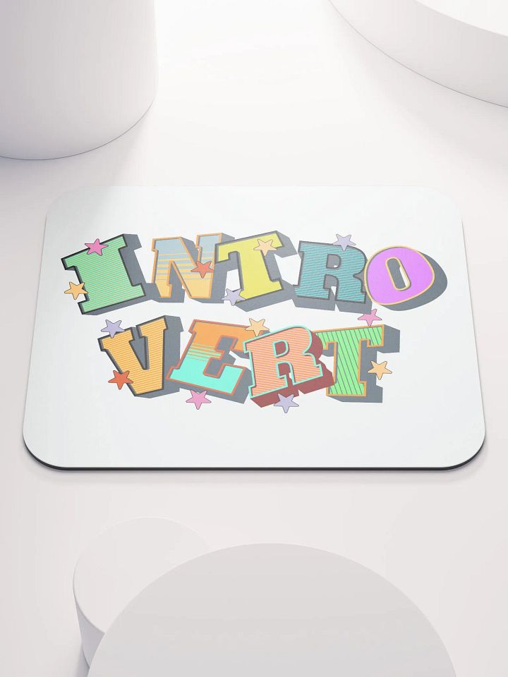Introvert Block Letter Starry Mouse Pad product image (1)