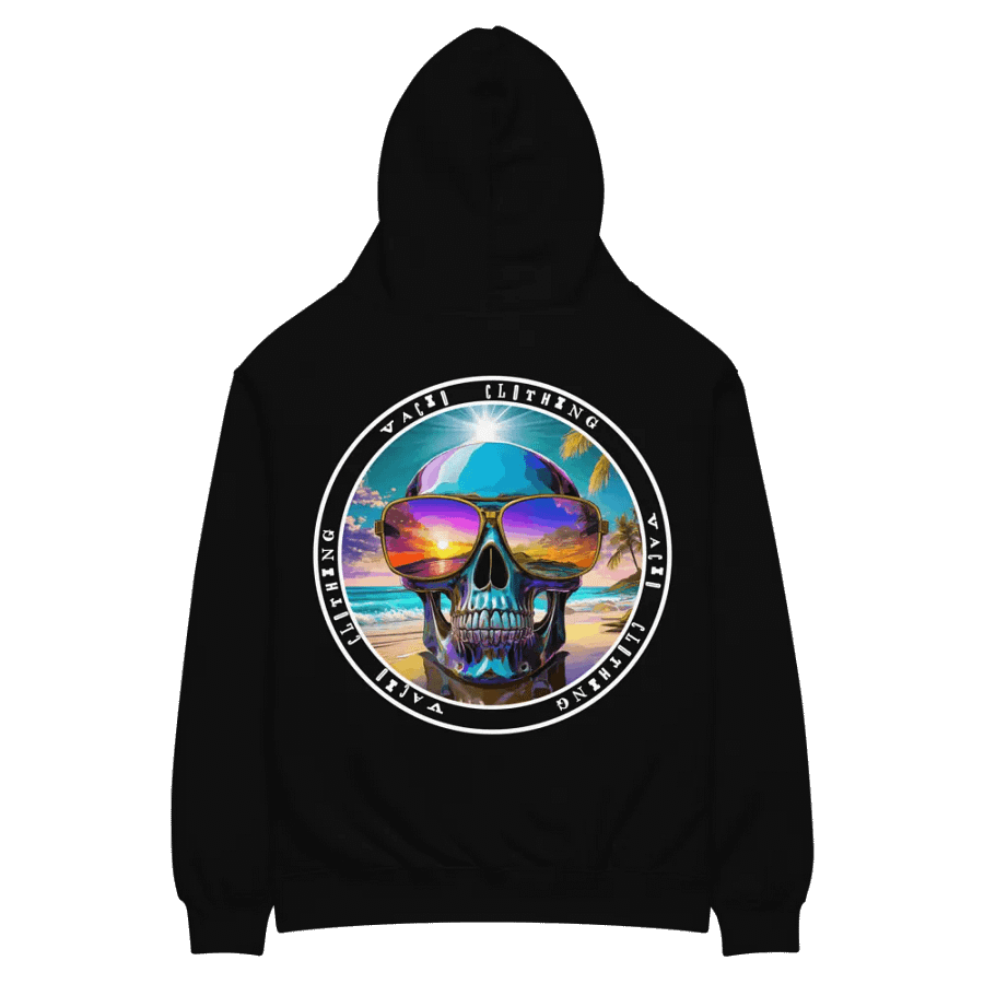 VACIO Beach Vibes Skull Premium Relaxed Fit Hoodie product image (8)