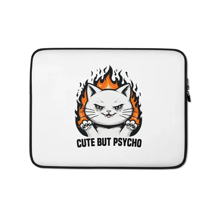 cute but psycho laptop case product image (1)
