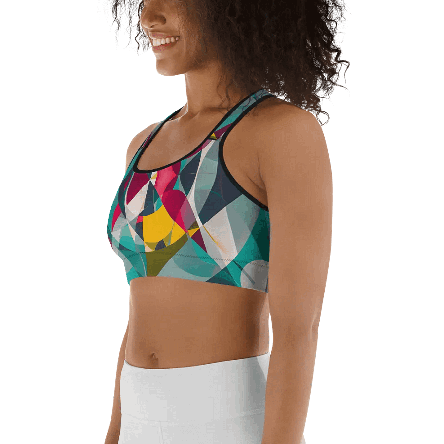 Abstract Lithographic Pattern Design Sports Bra - V9 product image (6)