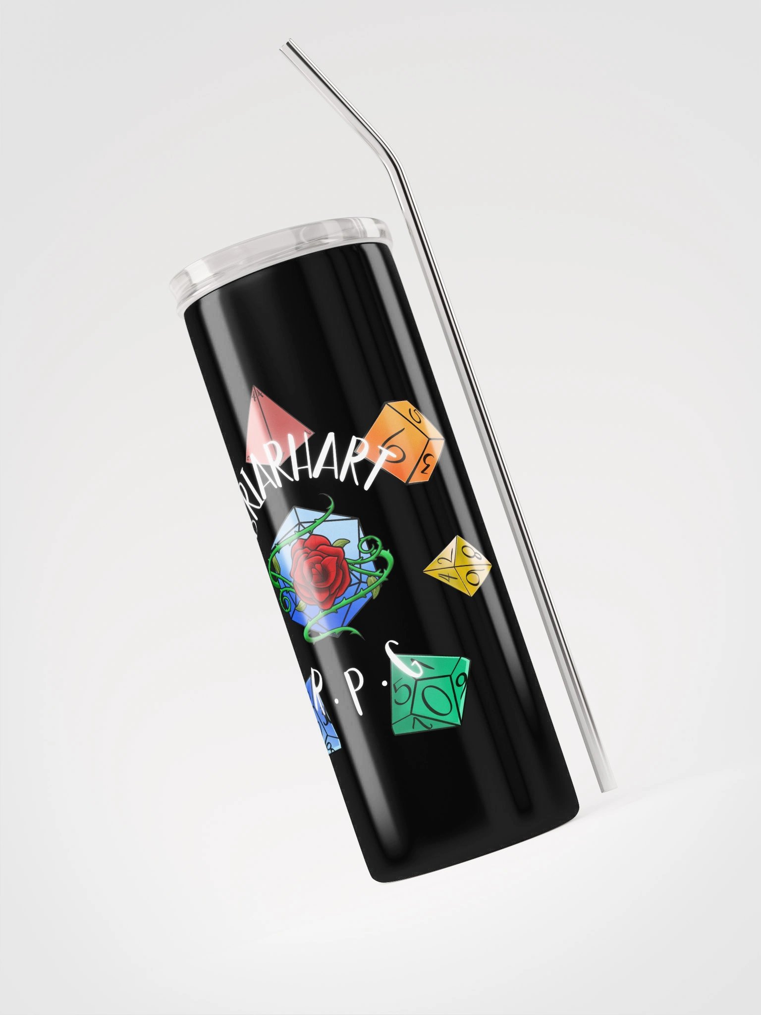 BriarHart RPG Stainless Steel Tumbler w/Straw - PRIDE 2025 - Black product image (3)