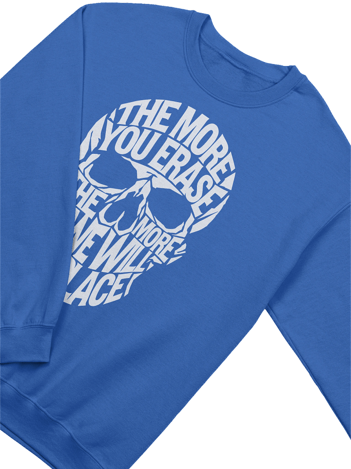 THE MORE YOU ERASE Skull Graphic Sweatshirt White product image (1)