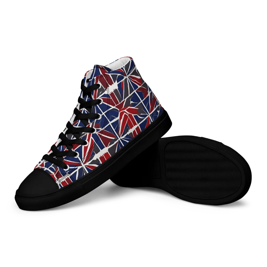 Red And Blue Mosaic Men's High Top Shoes product image (12)