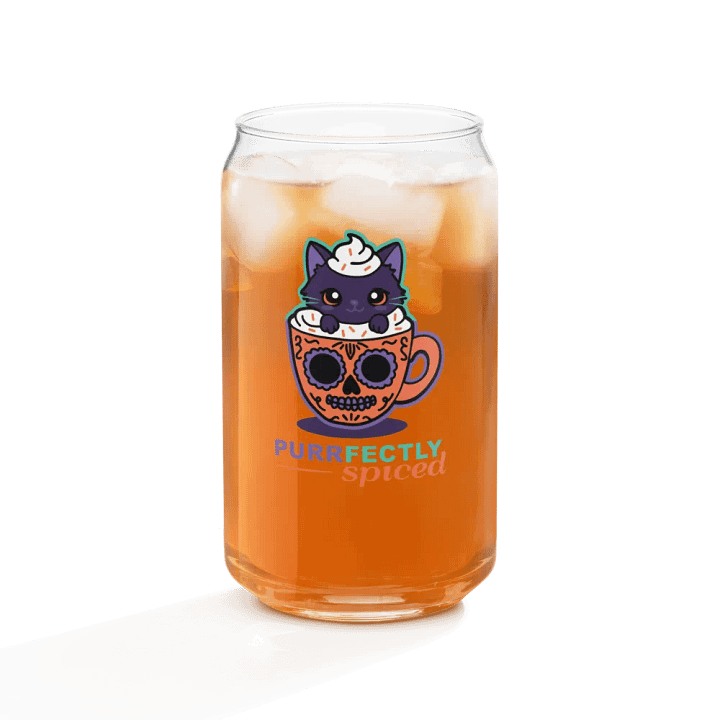 Purrfectly Spiced 16oz Can-Shaped Drinking Glass product image (2)