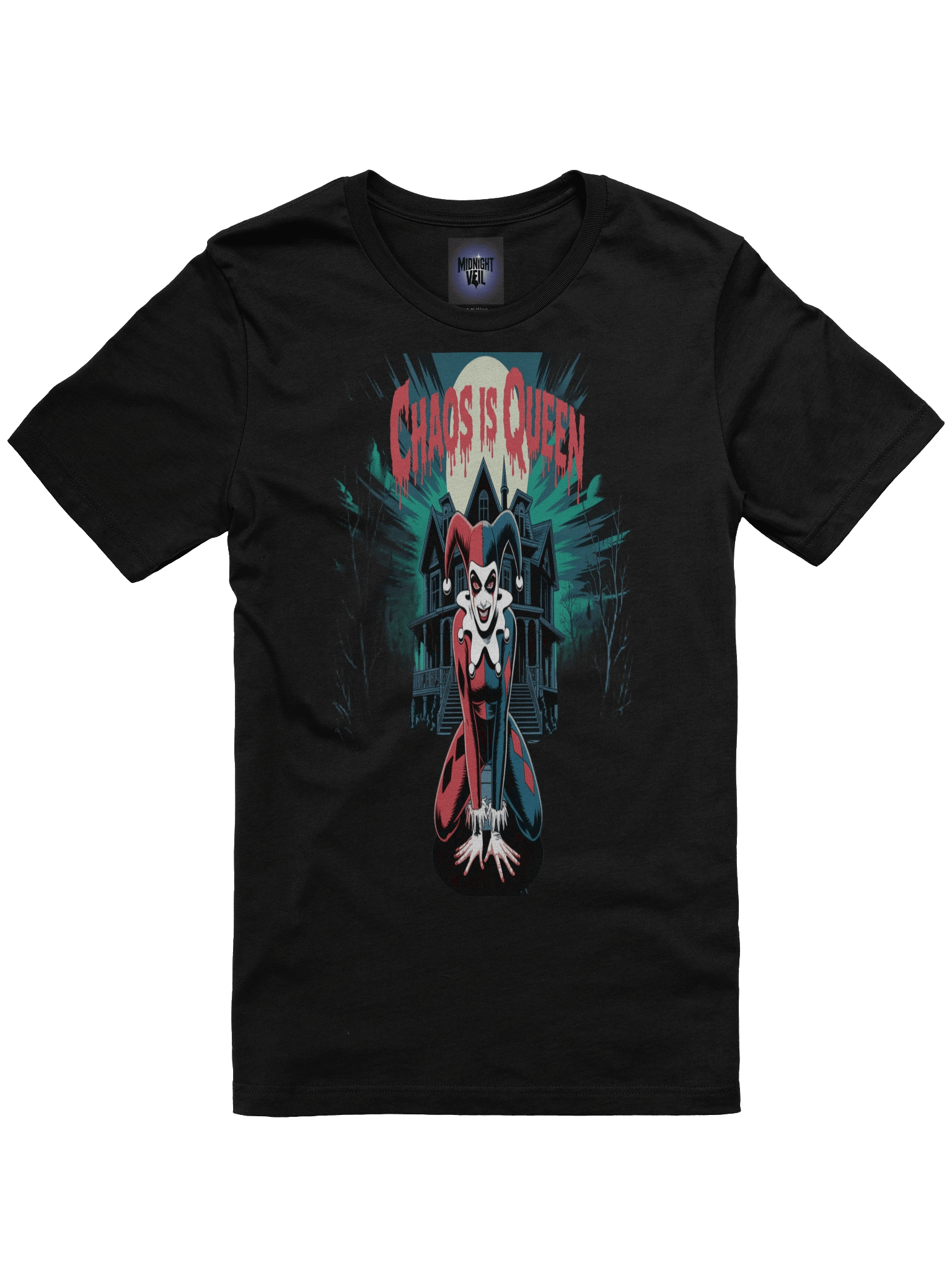 Chaos Queen: Harley Quinn's Midnight Haunt Graphic Tee product image (3)