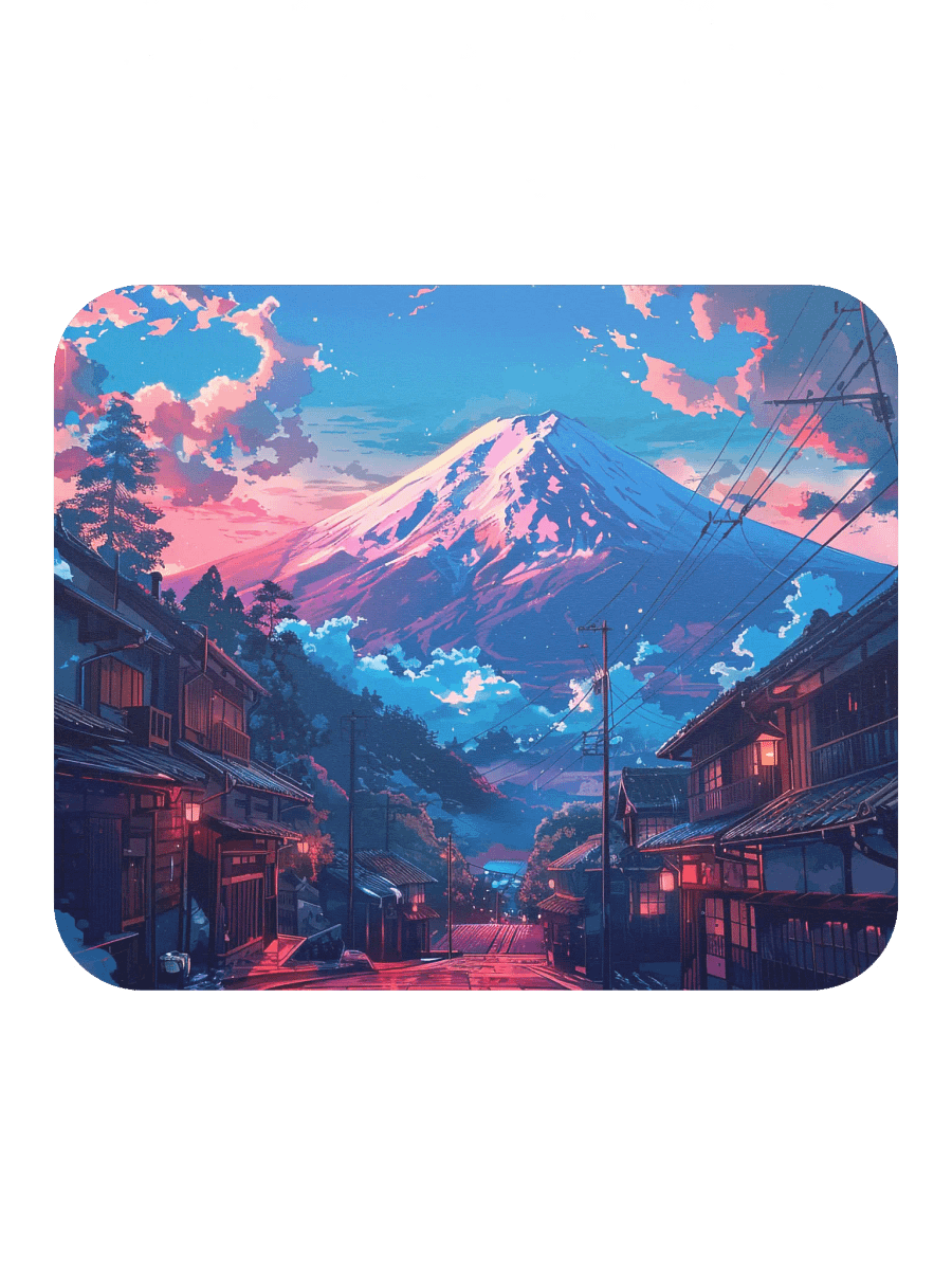 Mountain Village Anime Style Mouse Pad by Treasure Pie product image (2)