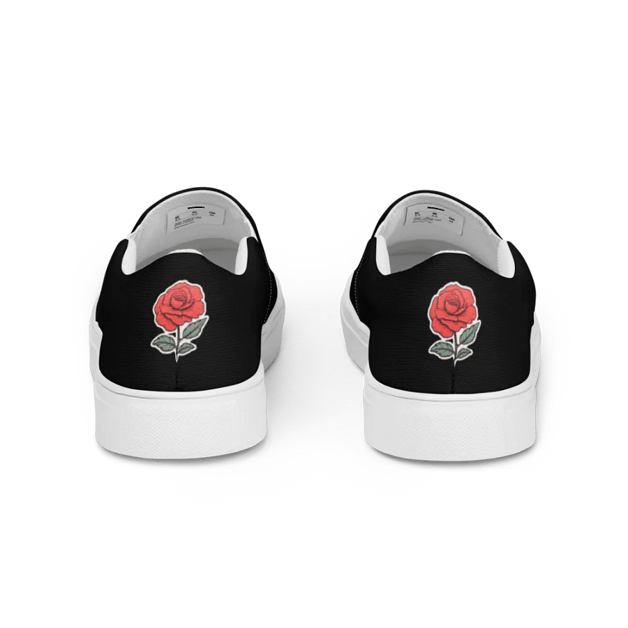 Red Rose Black Women's Canvas Slip-Ons product image (11)