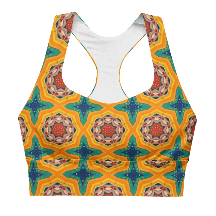 Yellow Bloom Longline Sporty Bra product image (1)