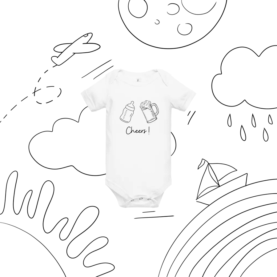 Baby Bottle and Beer Stein - Baby Short Sleeve Onesie product image (6)