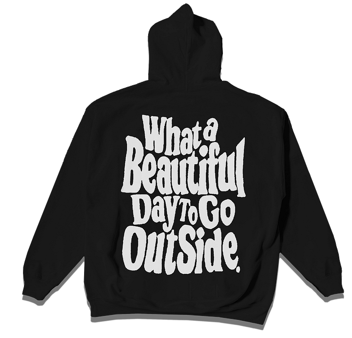 BEAUTIFUL DAY - BLACK HOODIE WHITE PRINT product image (1)