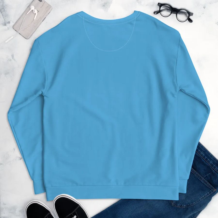 Plain Sky-Blue True Summer Unisex Recycled Polyester Heavyweight Premium Sweatshirt by Treasure Pie product image (9)
