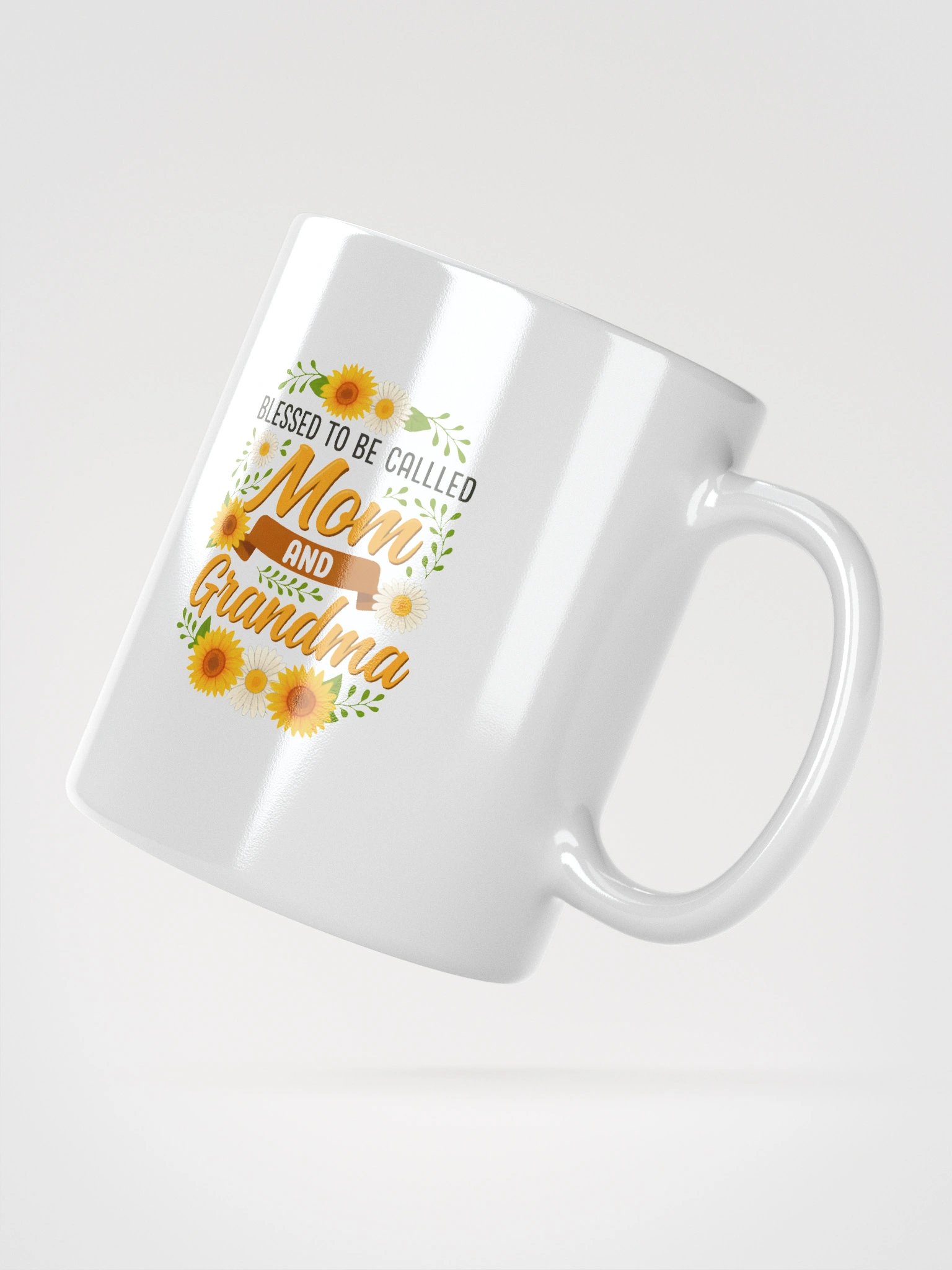 Blessed to Be Called Mom and Grandma Mug – Floral Coffee Cup Gift for Moms & Grandmas product image (5)