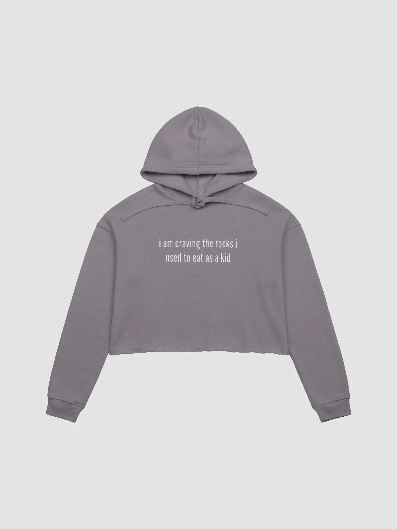 I am craving the rocks I used to eat fleece crop hoodie product image (2)