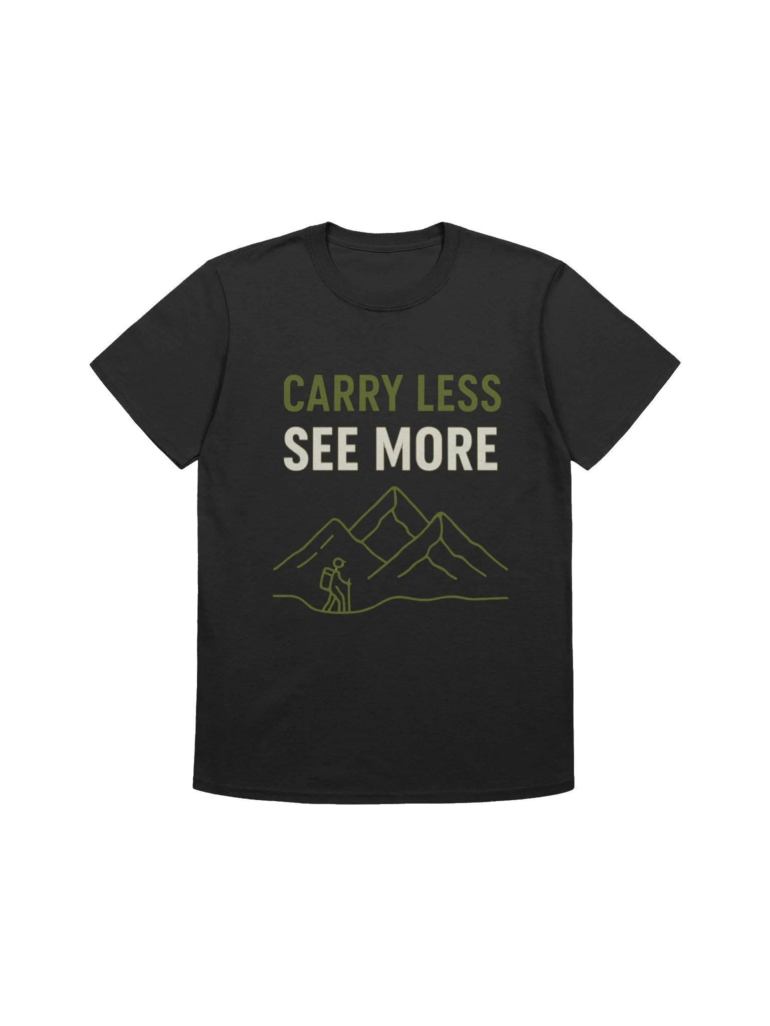 CARRY LESS, SEE MORE ULTRALIGHT BACKPACKING T-SHIRT product image (1)
