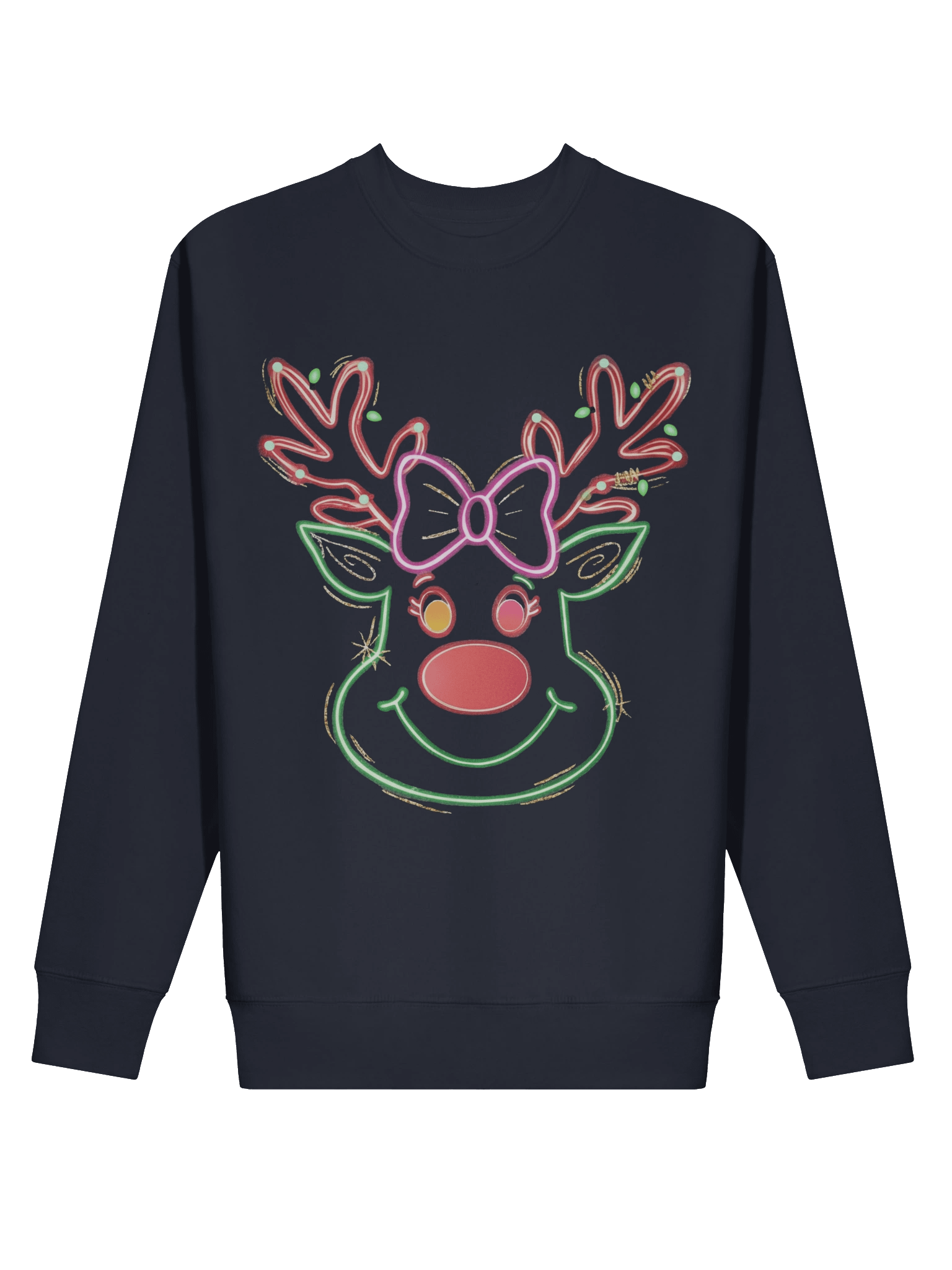 Neon Reindeer Holiday Sweatshirt | Heavyweight Glow Crewneck product image (2)