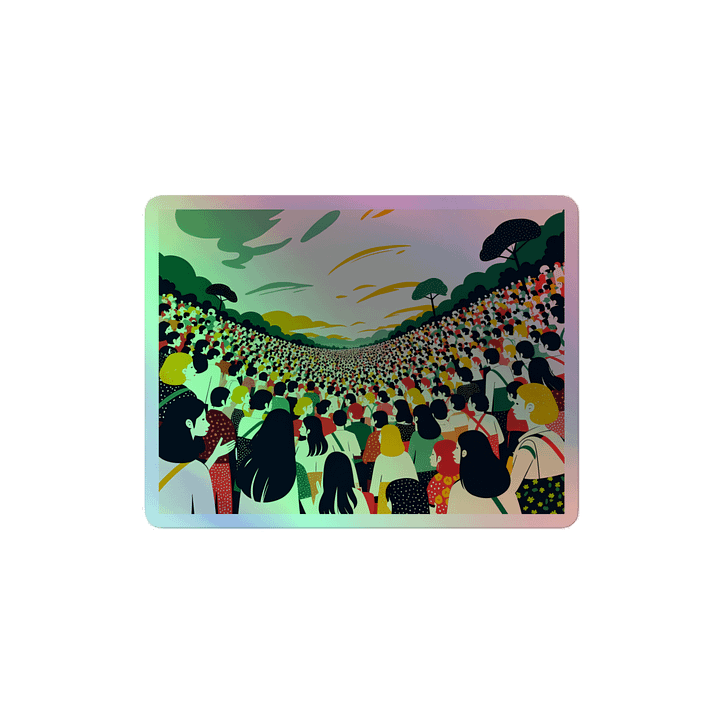 Unity in Diversity Crowd Art Holographic Sticker product image (2)