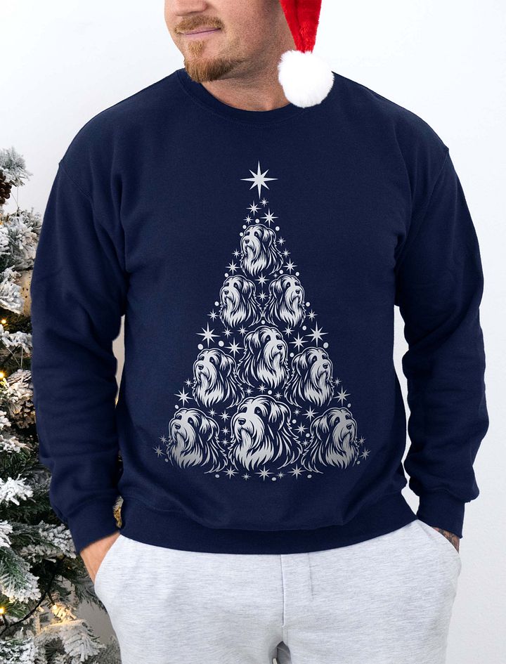Bearded Collie Christmas Tree Sweatshirt Design for Bearded Collie Paw-rents product image (16)