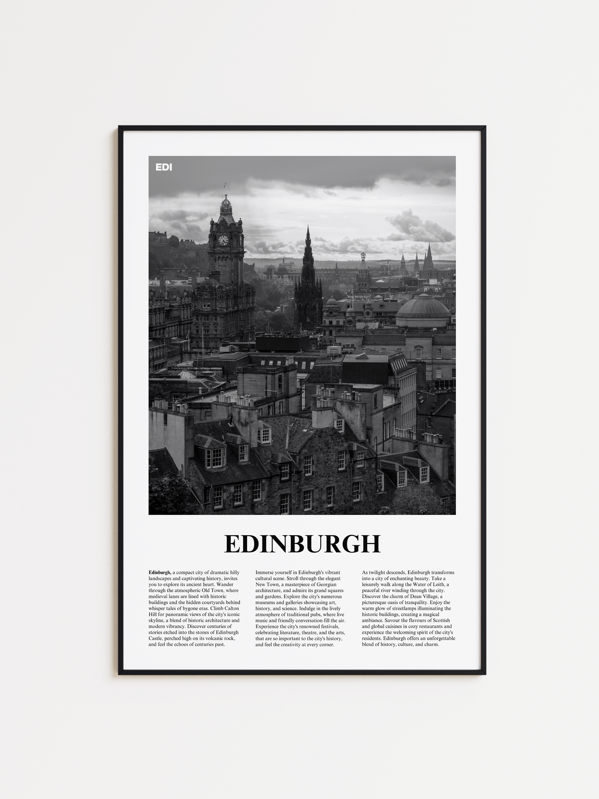 Edinburgh 01 Newspaper Poster | Framed product image (1)