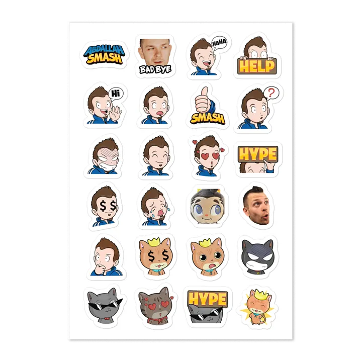 Abdallah Emotes Sticker Sheet product image (1)