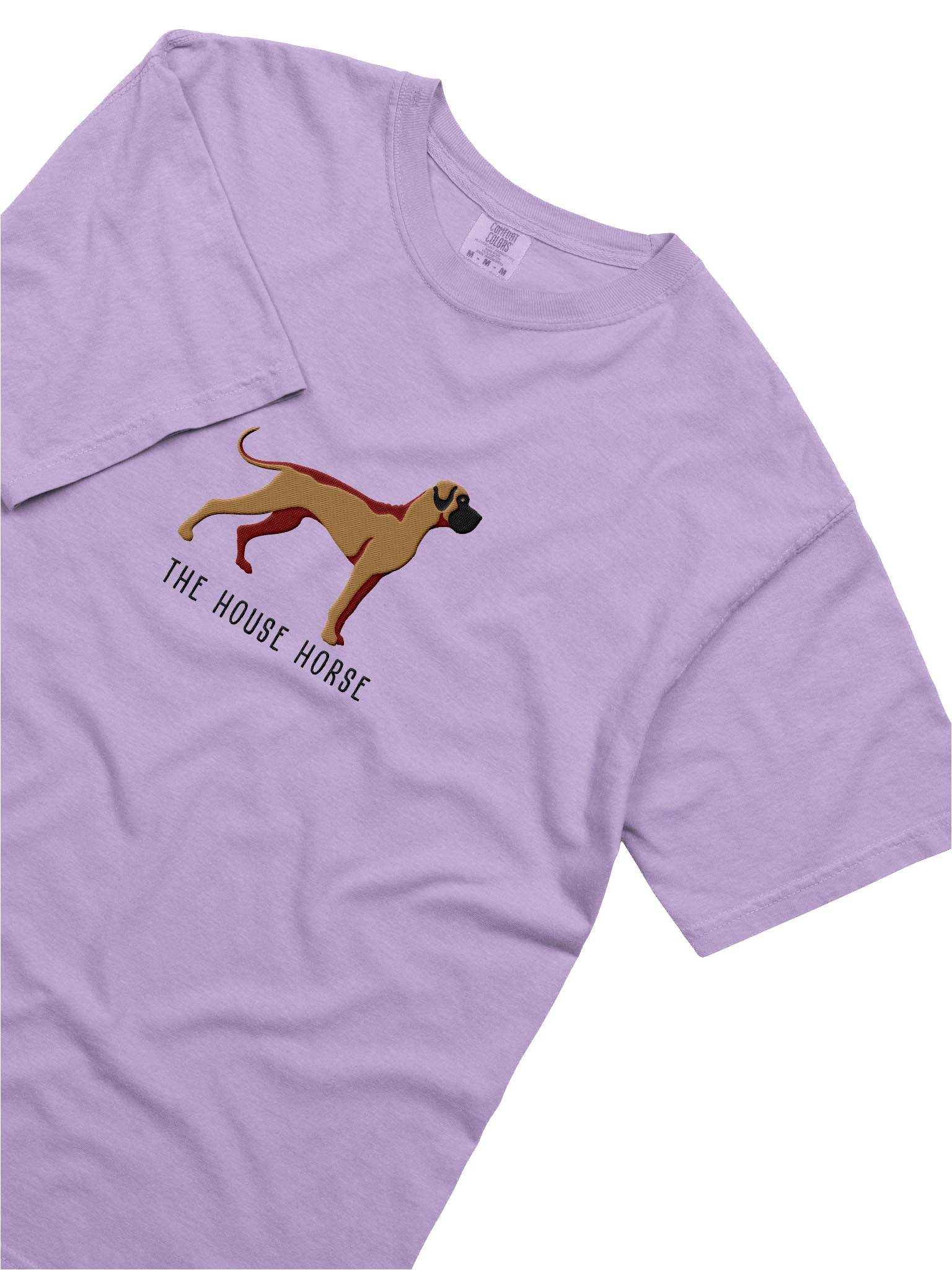 The House Horse T-Shirt(Embroidered) of a Great Dane(Tan, Black Mask) product image (35)