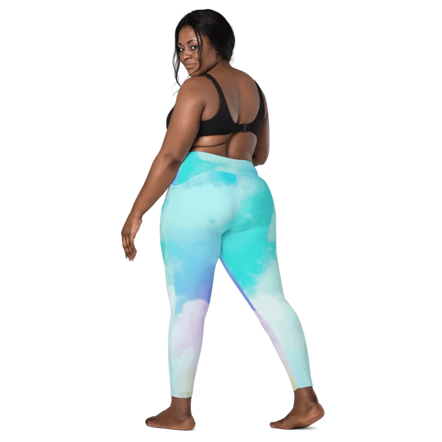 Blur cloud rainbow Design Leggings with Pocket - V2 product image (2)