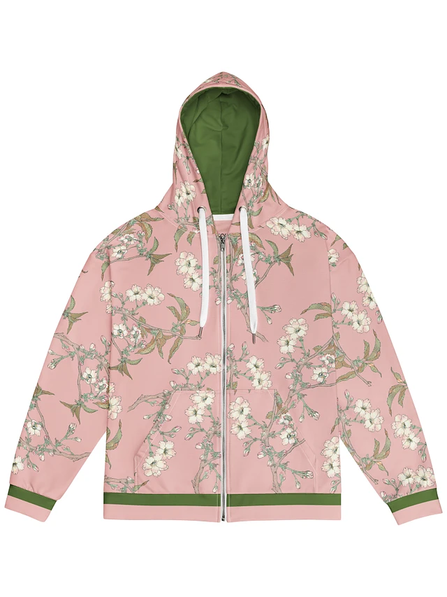 Blossom Branch Zip Hoodie (Pink/Green) Image 1