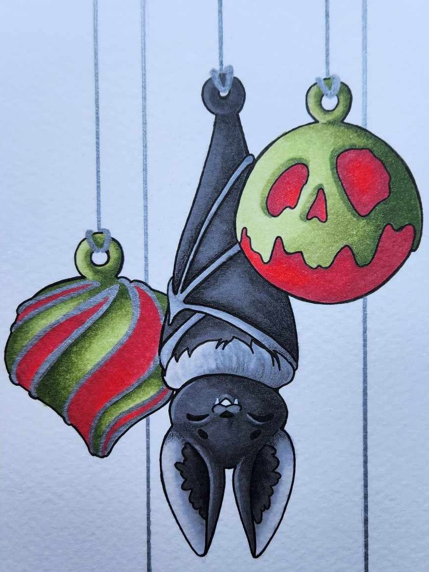 Dessin original Noël Chauve souris product image (1)