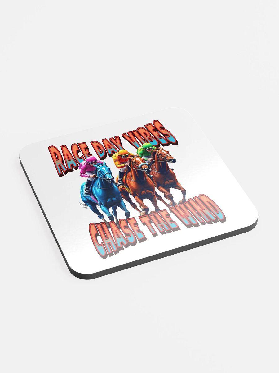 Race Day Vibes Chase The Wind Horse Racing Glossed Cork Coaster product image (3)